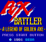 Ax Battler - Golden Axe Densetsu Title Screen